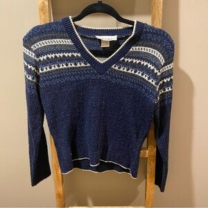 Vintage Y2K Sweater Project Navy V Neck Sweater